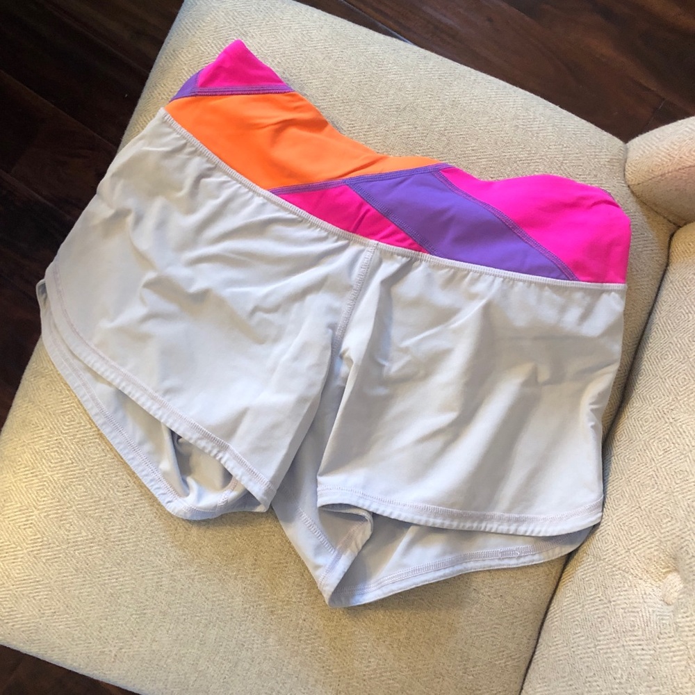 Light purple and neon lululemon shorts